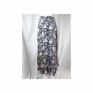 Vintage 80s Floral Button-Up Maxi Skirt